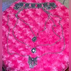Silver Bohemian Choker Necklace Set